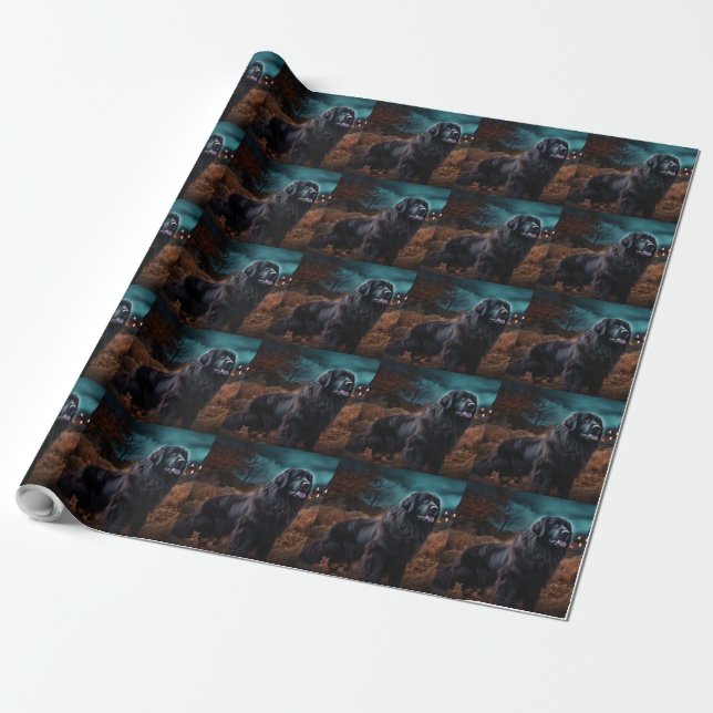 Newfoundland Halloween Scary  Wrapping Paper (Unrolled)
