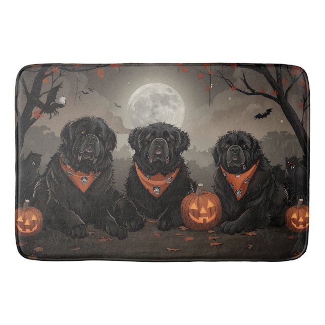 Newfoundland Halloween Spooky Bath Mat (Front)