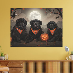 Newfoundland Halloween Spooky Canvas Print