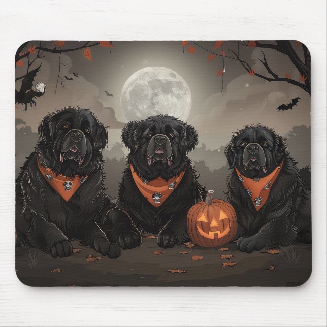 Newfoundland Halloween Spooky Mouse Pad (Front)