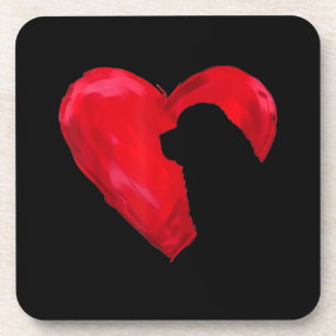Newfoundland heart valentines day dog gift coaster