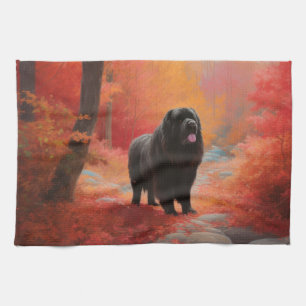 Newfoundland in Autumn Leaves Fall Inspire Kitchen Towel
