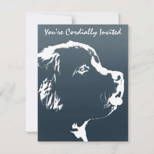 Newfoundland Invitations Personalize Dog RSVP Card