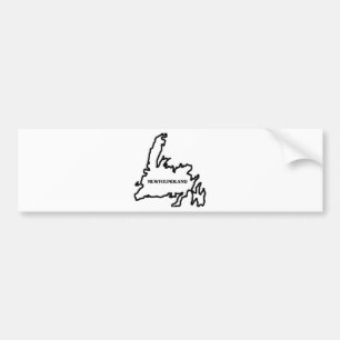 newfoundland labrador outline w dog name.png bumper sticker