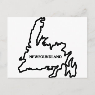 newfoundland labrador outline w dog name.png postcard