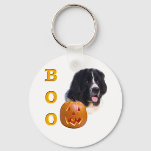 Newfoundland Landseer Halloween Boo Keychain