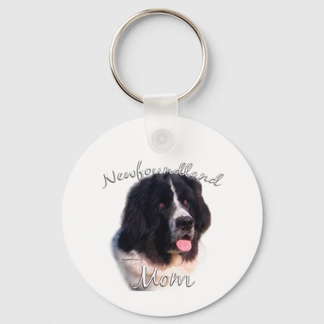 Newfoundland (landseer) Mom 2 Keychain (Front)