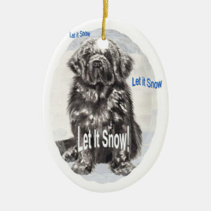 Newfoundland "Let It Snow" Ceramic Ornament
