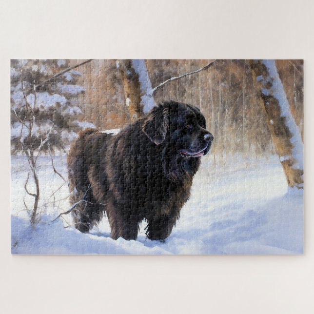 Newfoundland Let It Snow Christmas  Jigsaw Puzzle (Horizontal)