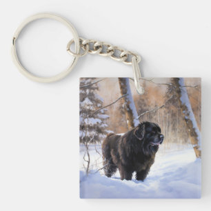 Newfoundland Let It Snow Christmas Keychain