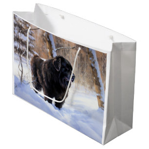 Newfoundland Let It Snow Christmas  Large Gift Bag
