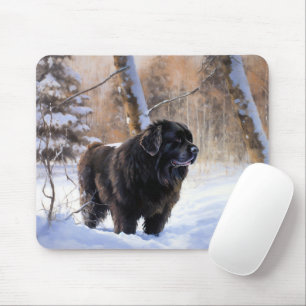 Newfoundland Let It Snow Christmas Mouse Pad