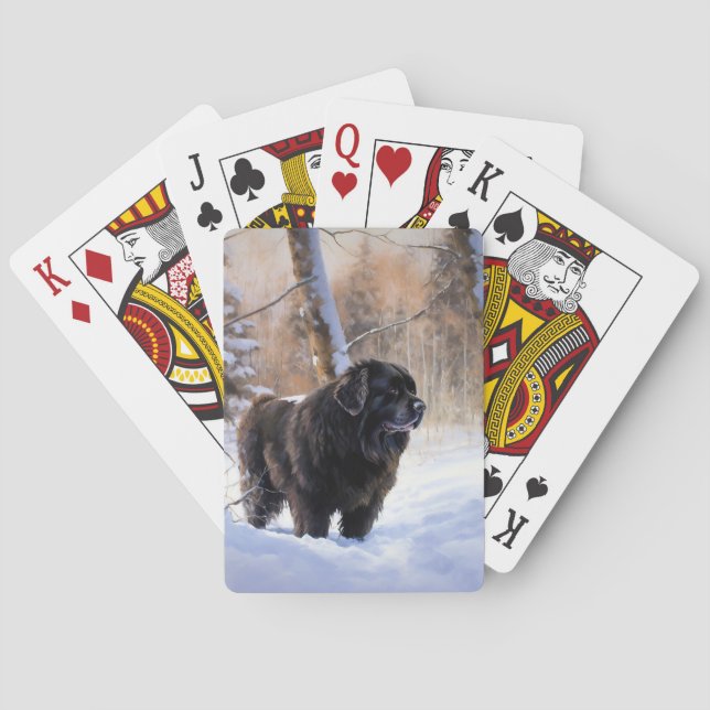 Newfoundland Let It Snow Christmas  Playing Cards (Back)