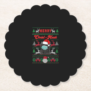 Newfoundland Merry Christ-Mask Christmas Gift Paper Coaster