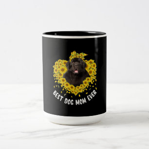 Newfoundland mom lovers sunflower dog gift Two-Tone coffee mug