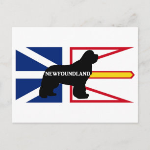 Newfoundland name silo on flag.png postcard