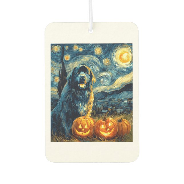 Newfoundland Newfie Cute Dog Halloween Jack O Lant Air Freshener (Front)