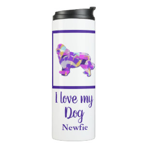 Newfoundland / Newfie Dog Silhouette Purple PY&B Thermal Tumbler