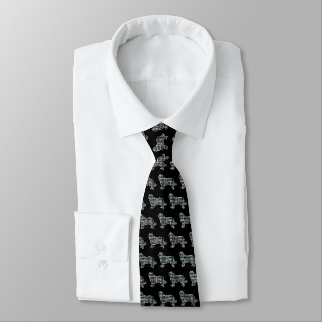 Newfoundland / Newfie Dog Yellow & Blue White Tie (Tied)