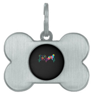 Newfoundland newfie heartbeat tie dye dog gift pet ID tag