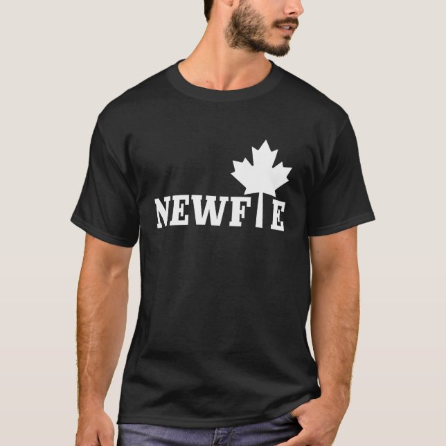 Newfoundland Newfie Maple Leaf Canada Canadian Fla T-Shirt (Front)