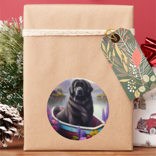 Newfoundland on a Paddle: A Scenic Adventure Classic Round Sticker (Holiday)