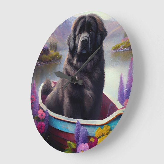 Newfoundland on a Paddle: A Scenic Adventure Large Clock (Angle)