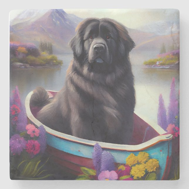 Newfoundland on a Paddle: A Scenic Adventure Stone Coaster (Front)