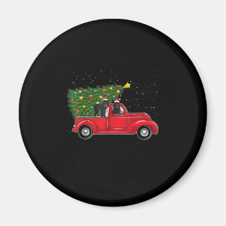 Newfoundland on red car truck | xmas gift magnet