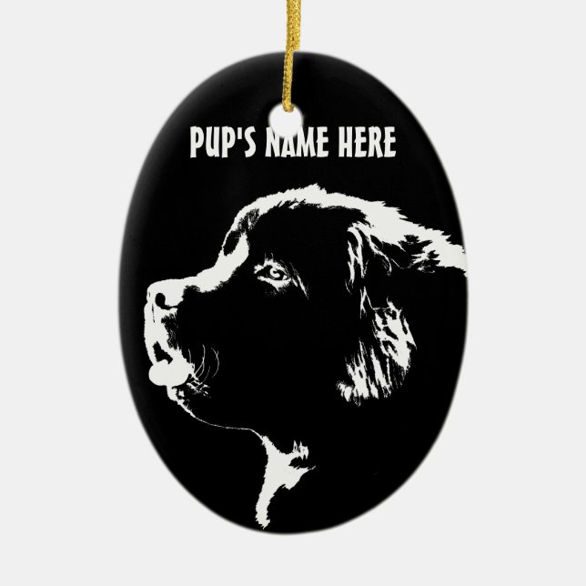 Newfoundland Ornament Personalized Dog Decoration (Front)