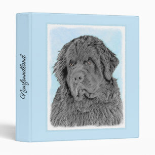 Newfoundland Painting - Cute Original Dog Art 3 Ri Binder