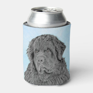 Newfoundland Painting - Cute Original Dog Art Can Cooler