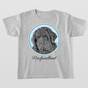 Newfoundland Painting - Cute Original Dog Art T-Shirt