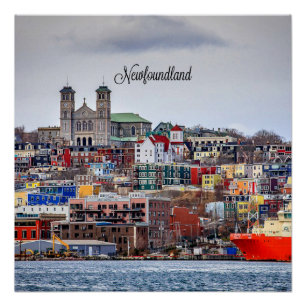 Newfoundland, panoramic cityscape photograph, poster