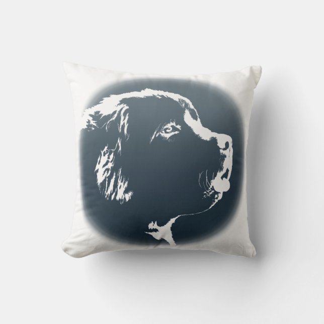 Newfoundland Pillow Newfoundlander Pup Gifts (Front)