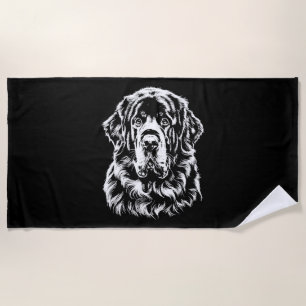 Newfoundland Portrait Minimalist Apparel Beach Towel