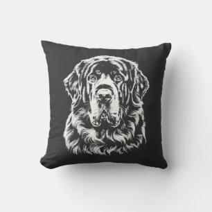 Newfoundland Portrait Minimalist Apparel Throw Pillow