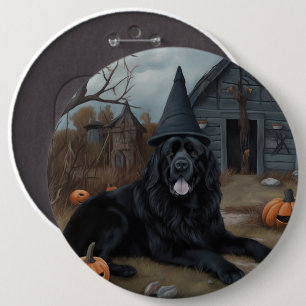 Newfoundland Pumpkins Halloween Scary 6 Inch Round Button