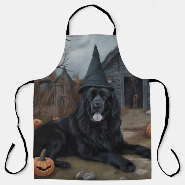 Newfoundland Pumpkins Halloween Scary  Apron (Front)