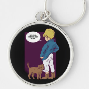 Newfoundland Puppy is Toddlers Best Friend Keychain