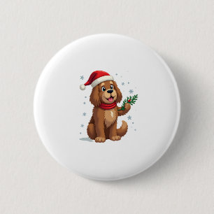Newfoundland Santa Hat 2 Inch Round Button