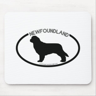 Newfoundland Silhouette Black Mousepad