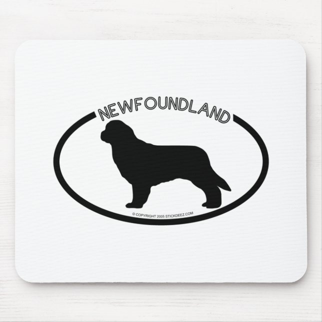 Newfoundland Silhouette Black Mousepad (Front)