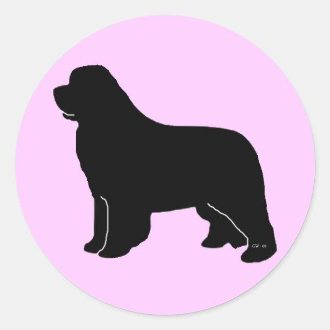 newfoundland silhouette classic round sticker (Front)