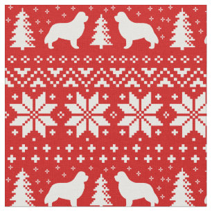 Newfoundland Silhouettes Christmas Pattern Fabric