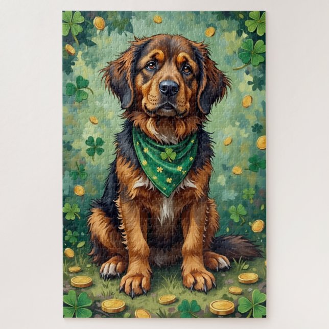 Newfoundland St Patrick’s Day Lucky Dog Jigsaw Puzzle (Vertical)