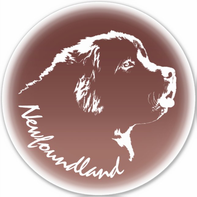 Newfoundland Stickers Custom Puppy Dog Decals (Front)