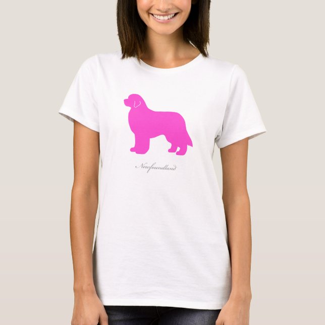 Newfoundland T-shirt (pink silhouette) (Front)