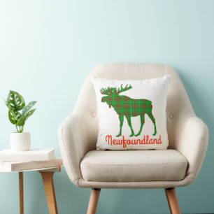 Newfoundland Tartan moose cute decor pillow