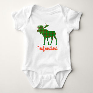Newfoundland  Tartan moose cute tutu Baby Bodysuit